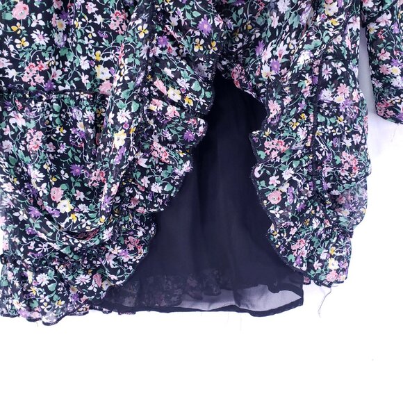 Vici Mini Dress Size S Multicolor Floral Long Sleeve Boho Festival Ruffle - Picture 13 of 16